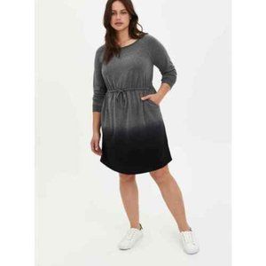 BNWT! Torrid Skater Dress Dip Dye French Terry Heather Grey Size 2 (18/20)
